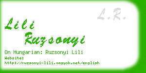 lili ruzsonyi business card